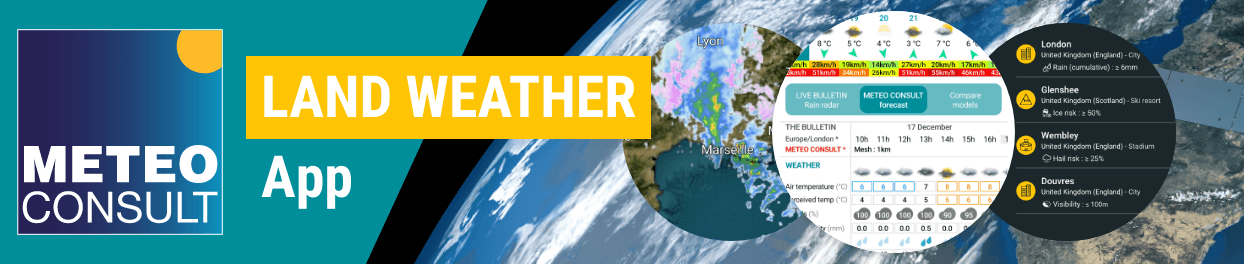 Whether you are an individual who enjoys outdoor activities or a professional whose activity is weather-sensitive, you’ll find here all the forecasts you need!