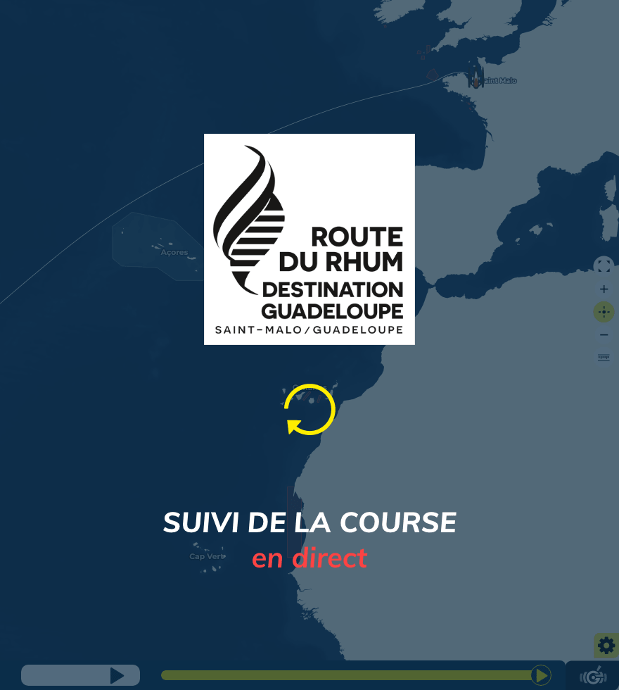 Carte de la course Route du Rhum Destination Guadeloupe